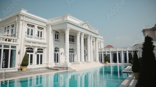 Luxury Villa Millionaire's Paradise with Pool , Sunshine and White Sky Real Shot with Canon.
