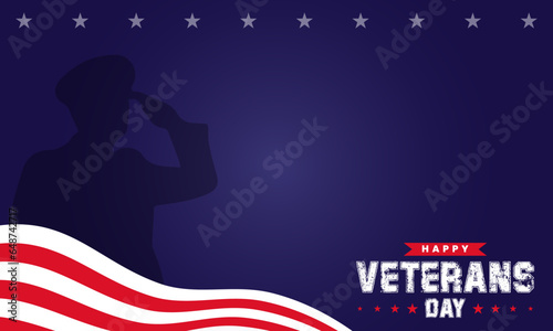 Happy veterans day vector with copy space area. Very suitable for banner backgrounds, greeting cards, social media, websites, and others.
