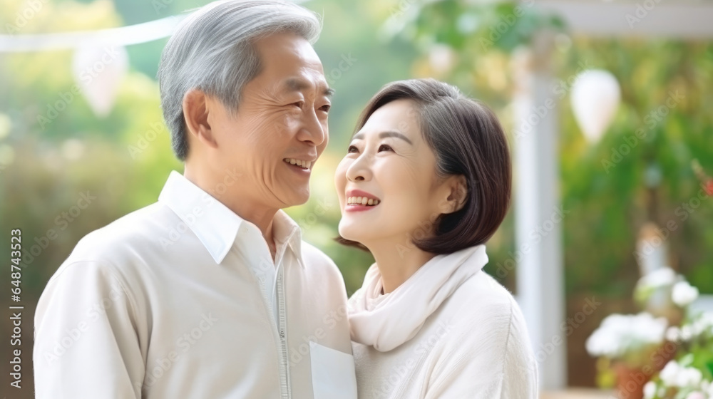 Asian senior couple smiling at the camera. Family mature couple portrait Asian senior couple smiling at the camera. Family mature couple portrait