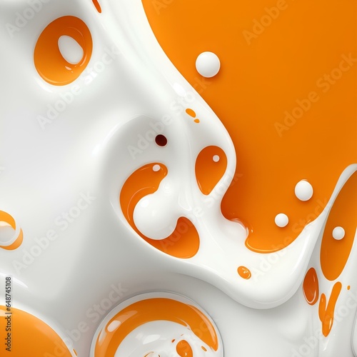 abstract orange background with milk