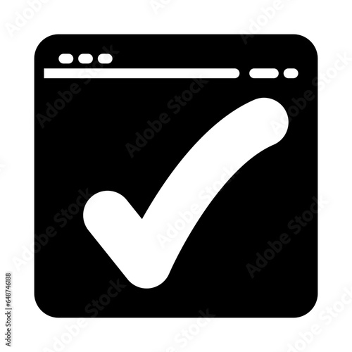 Approve icon, glyph icon style
