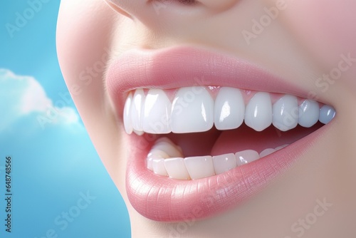 Beautiful Woman Smiling with White Teeth  Medical Dental Care Background  Dentistry Concept