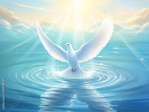 Holy Ghost Dove and Water Illustration