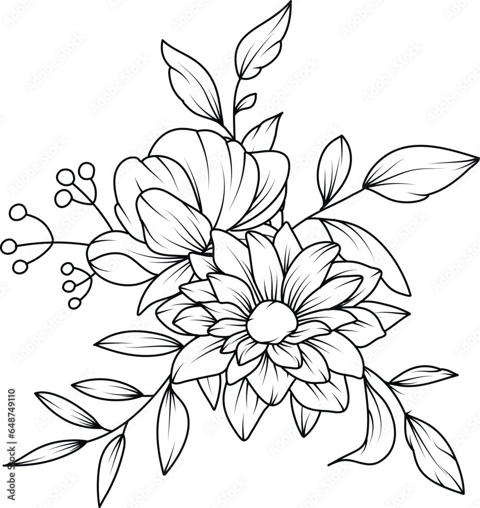 flower sketch Flower Pattern. Floral backgrounds for textiles, wallpapers, pattern fills and covers, surfaces and prints