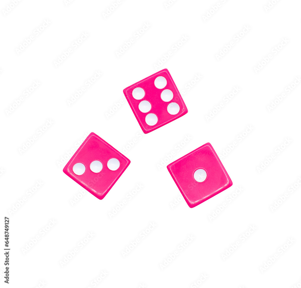 pink dice on a transparent background pink dice on a transparent background