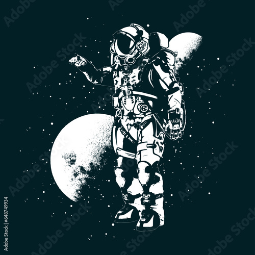 illustration of an astronaut pointing forward