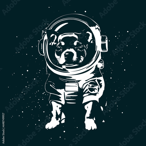 cute space dog illustration