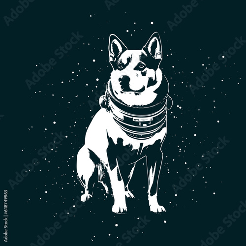 Space dog illustration