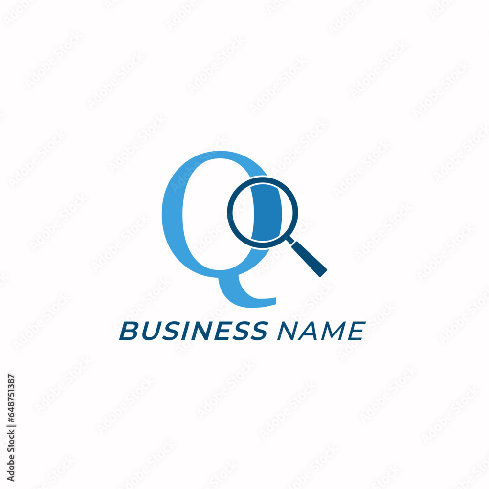 logo design creative magnifying glass and letter Q logo design creative magnifying glass and letter Q