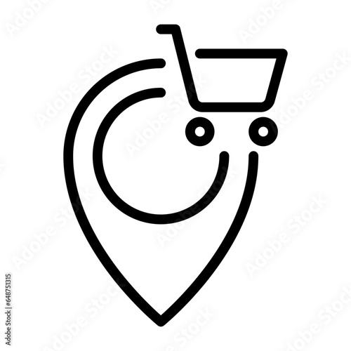 Supermarket�location icon, line icon style