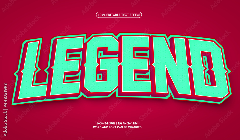 Legend old retro fully editable 3d premium vector text effect