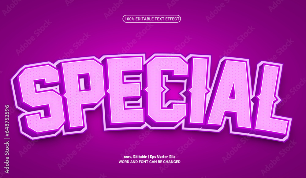 Special fully editable 3d premium vector text effect