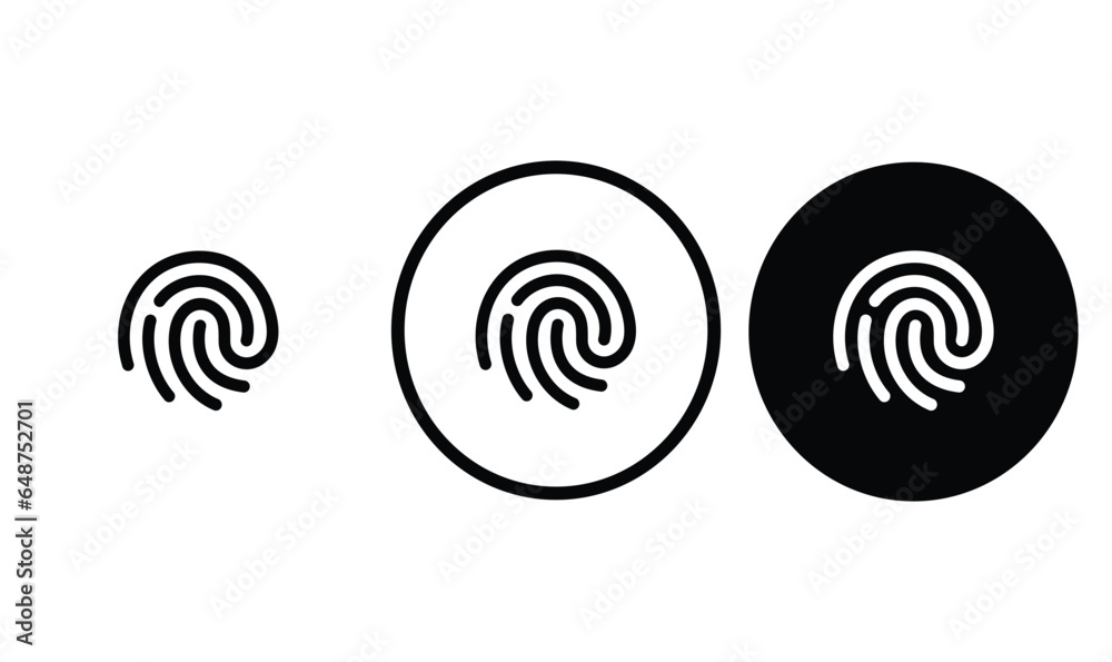 icon fingerprint black outline for web site design 
and mobile dark mode apps 
Vector illustration on a white background