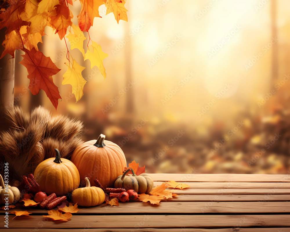 thanksgiving fall autumn backdrop background generated by ai Stock ...
