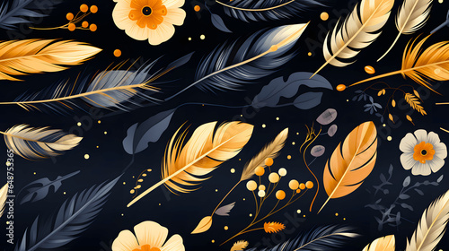 Seamless Boho Wildflowers Pattern