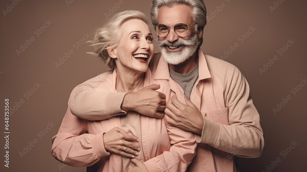portrait of happy elderly couple portrait of happy elderly couple