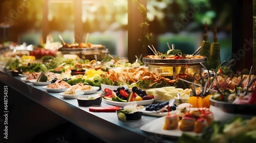 Buffet Dinner Catering - Food Celebration Party Concept.