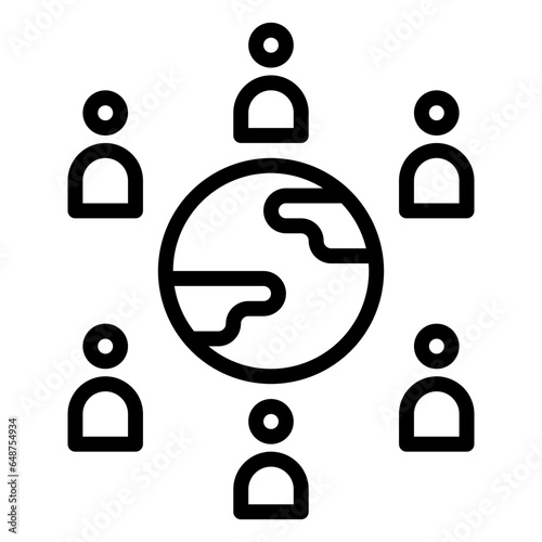 Population icon, line icon style