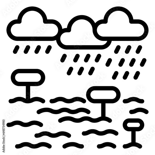 Flood icon, line icon style