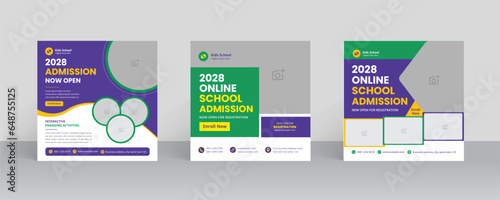 Education social media template and web banner design