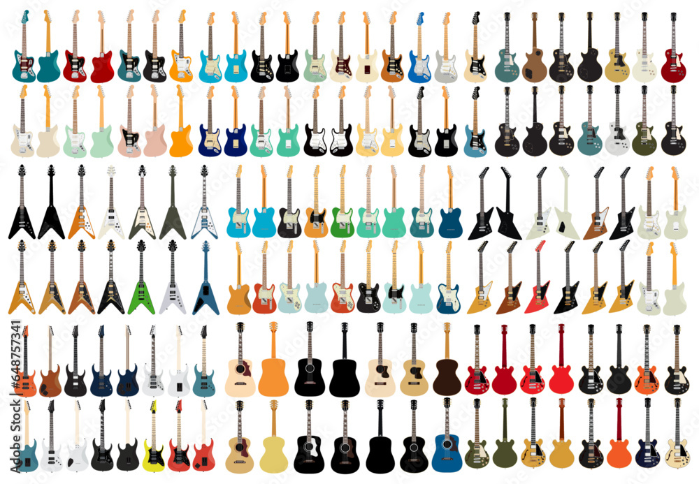Various Guitars Models - Ai Illustrator
