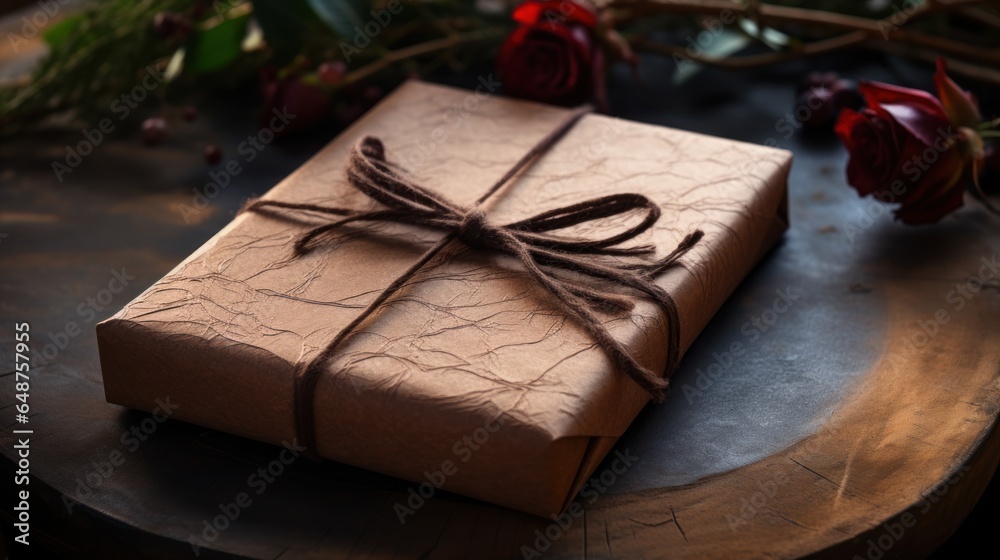 Photo of a homemade gift set wrapped in simple materials.