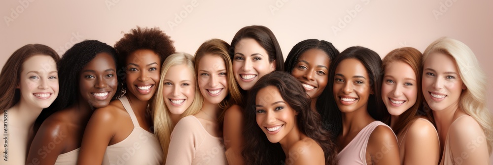 Ethnic diversity and beauty Group of women of various races with ...