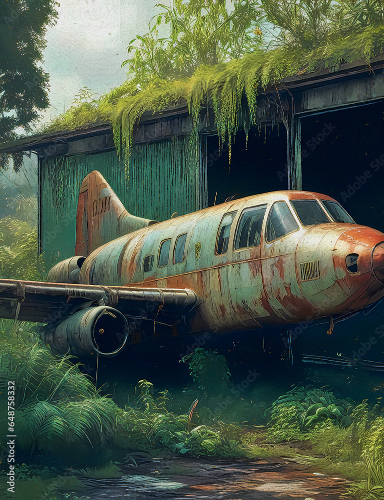 custom made wallpaper toronto digitalReclaimed by Nature: The Haunting Beauty of a Forgotten Aircraft