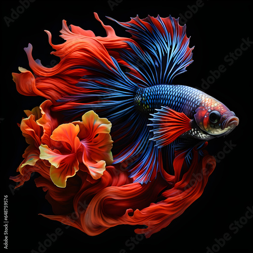 Fighting fish, inspiration from Thailand, created with original AI. © PLA  Graphics