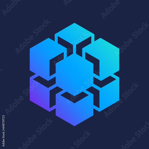 web3, blockchain technology logo vector