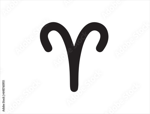 Aries zodiac sign silhouette vector art white background