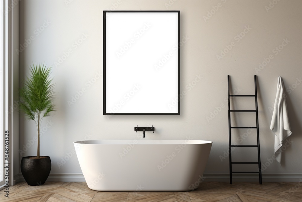 Modern Aesthetic Bathroom Interior Design Created with Generative AI Modern Aesthetic Bathroom Interior Design Created with Generative AI