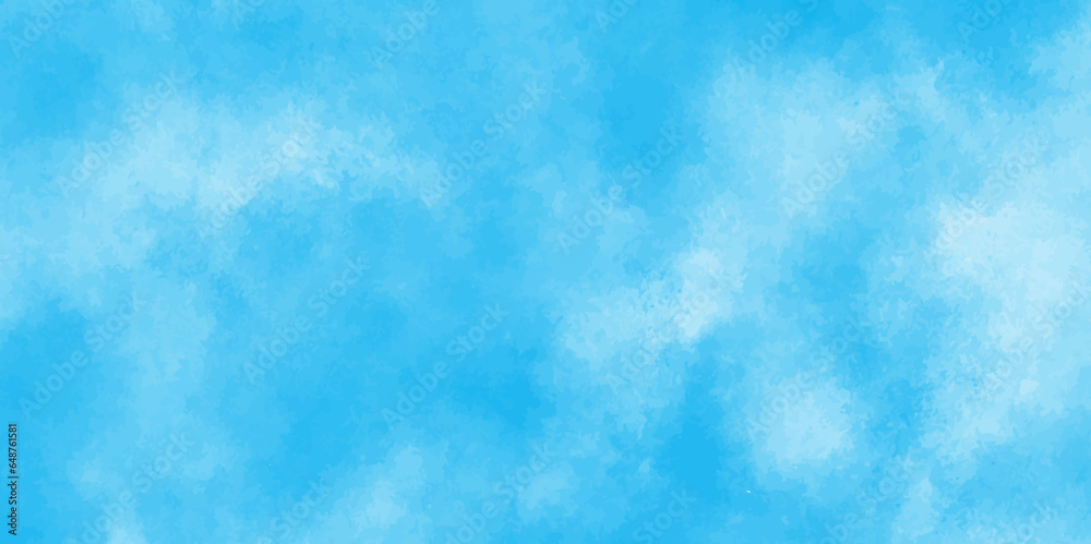 Blue texture painted paper with light color, Bright blue cloudy watercolor paper texture,Cloudy watercolor shades shinny and fresh blue sky background, Beautiful and cloudy blue paper texture,