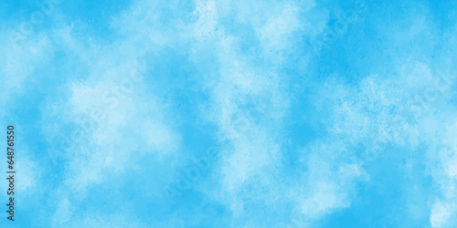 Blue texture painted paper with light color, Bright blue cloudy watercolor paper texture,Cloudy watercolor shades shinny and fresh blue sky background, Beautiful and cloudy blue paper texture,