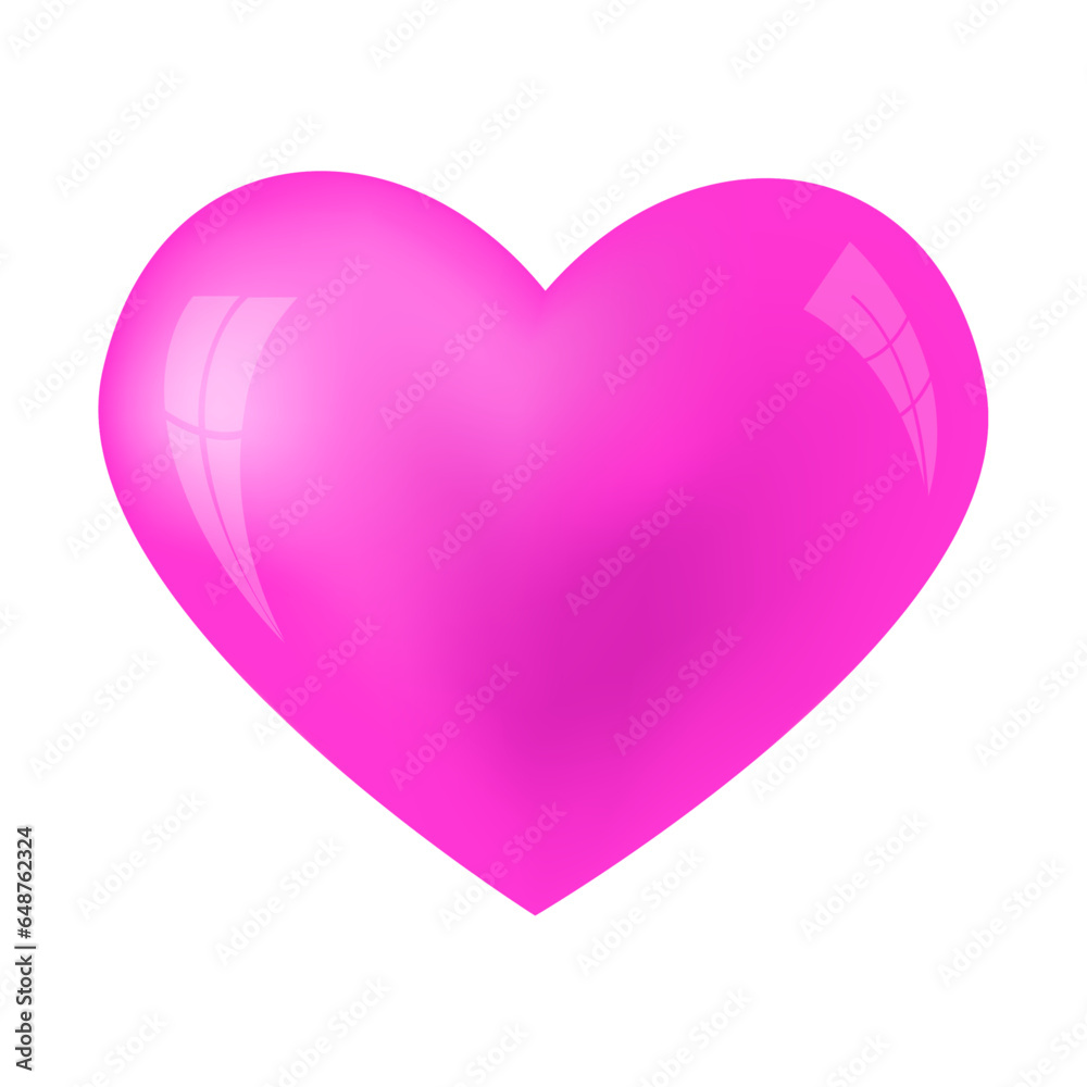Vector glossy heart isolated on white background Vector glossy heart isolated on white background