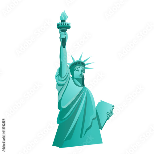 Vector isolated statue of liberty on white background