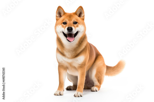 Red-haired shiba inu dog isolated on a white background
