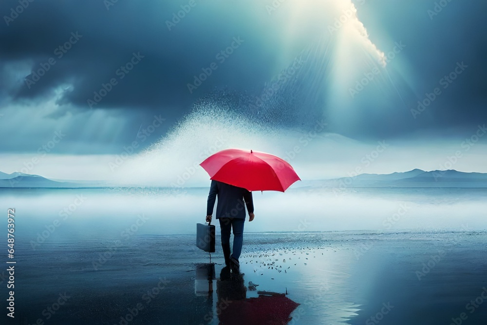 person with umbrella