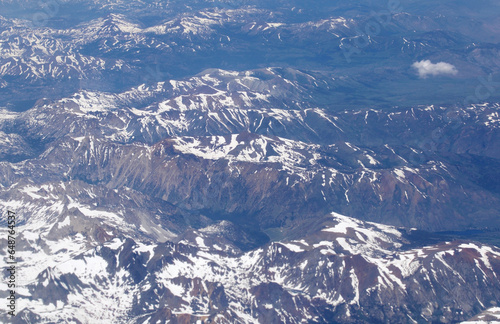 dramatic  mountain aerial view panorama of snow capped in california sierra nevada mono county  © imagine saturations