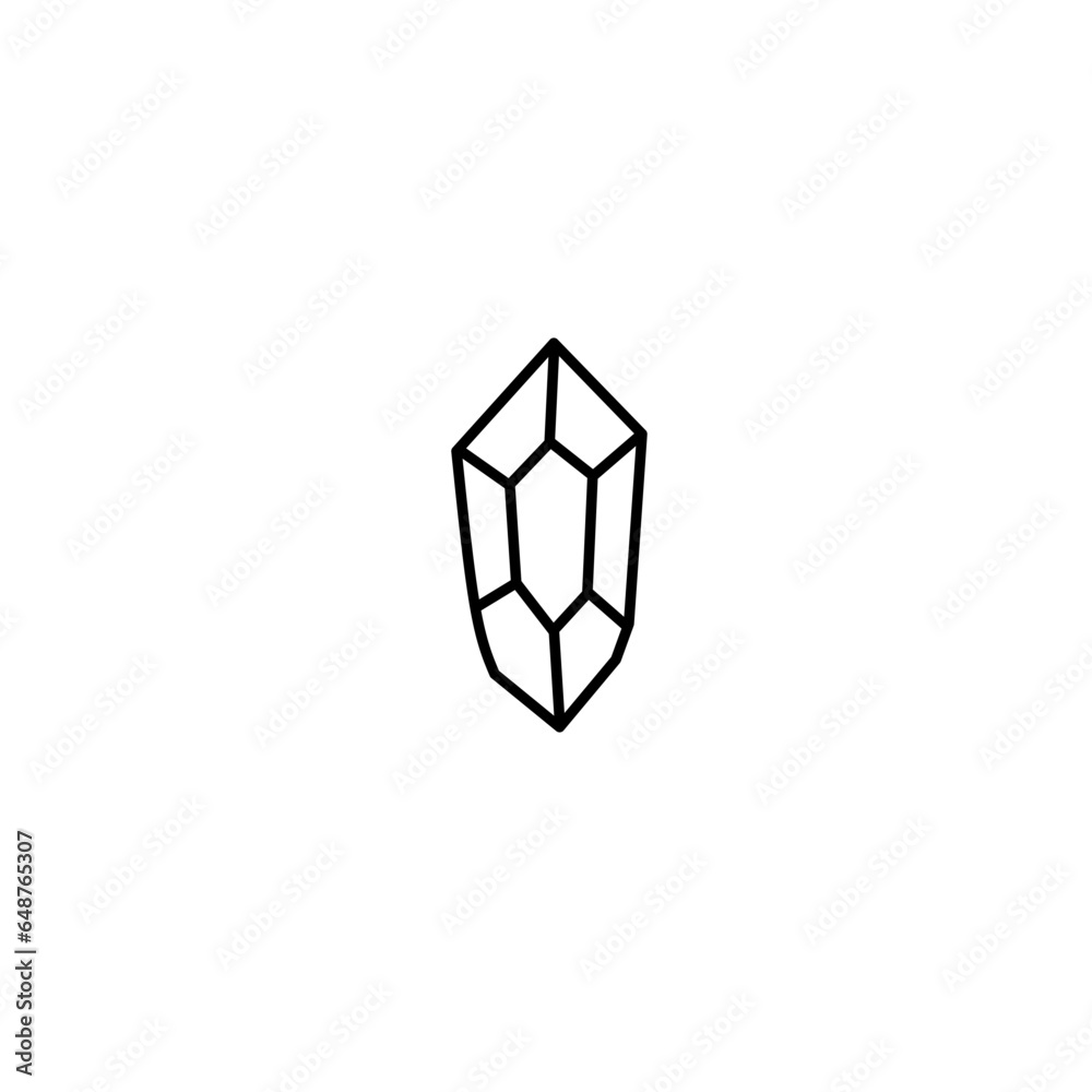 Crystal Minerals Line Icon Crystal Minerals Line Icon