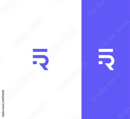 FR, RF letter logo design template elements. Modern abstract digital alphabet letter logo.