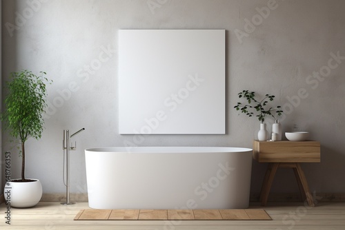 Modern Aesthetic Bathroom Interior Design Created with Generative AI