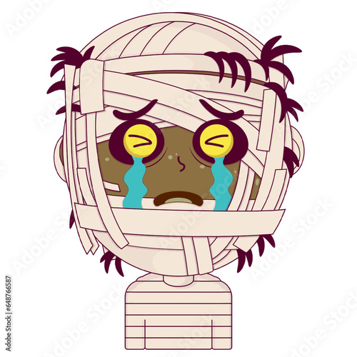 mummy crying and scared face cartoon cute