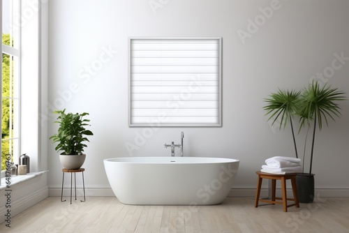 Modern Aesthetic Bathroom Interior Design Created with Generative AI