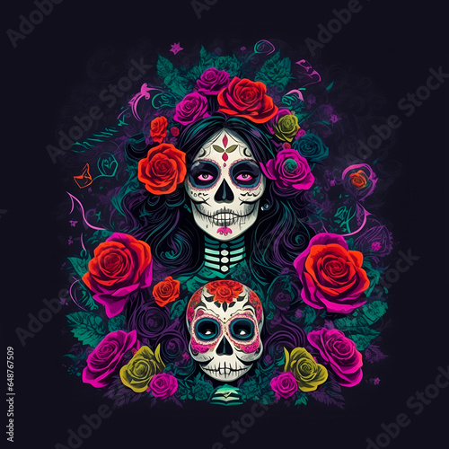 Illustration for day of the dead