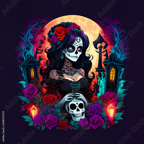 Illustration for day of the dead