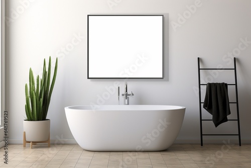 Modern Aesthetic Bathroom Interior Design Created with Generative AI