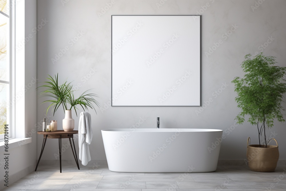 Modern Aesthetic Bathroom Interior Design Created with Generative AI Modern Aesthetic Bathroom Interior Design Created with Generative AI