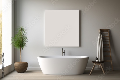 Modern Aesthetic Bathroom Interior Design Created with Generative AI