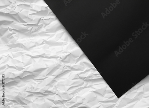 black and white crumpled paper poster texture background
